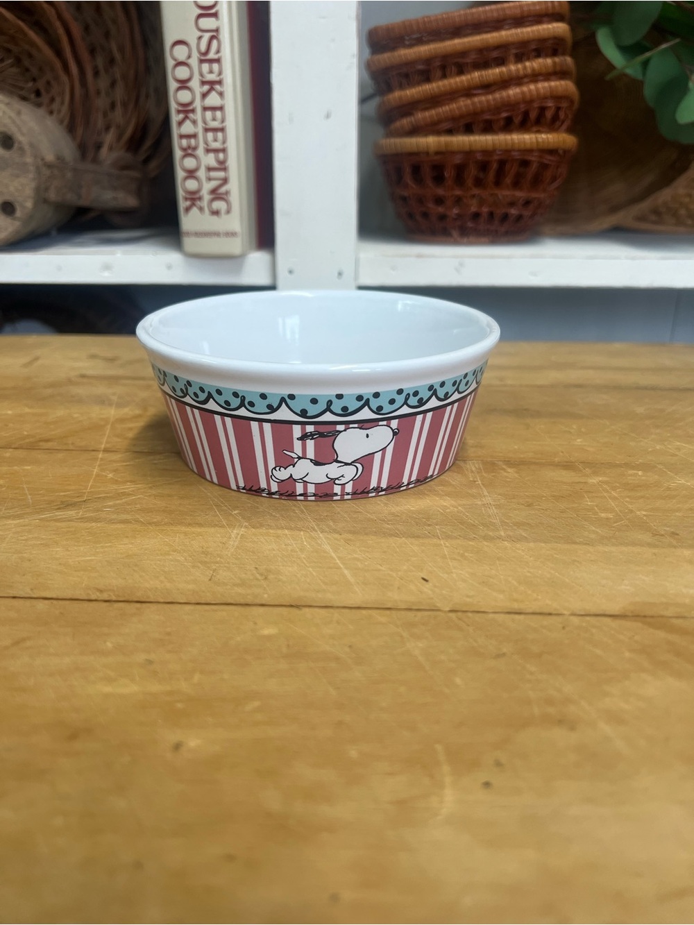 Peanuts dog bowl ceramic snoopy